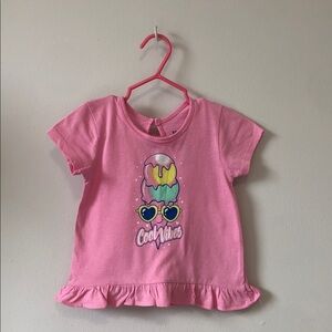 Girls' Pink 'Cool Vibes' Ice Cream Graphic Tee